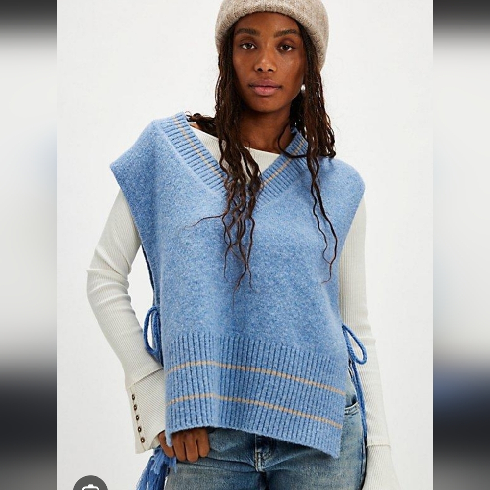 Free People All Star Stripe Poncho - Picture 1 of 3
